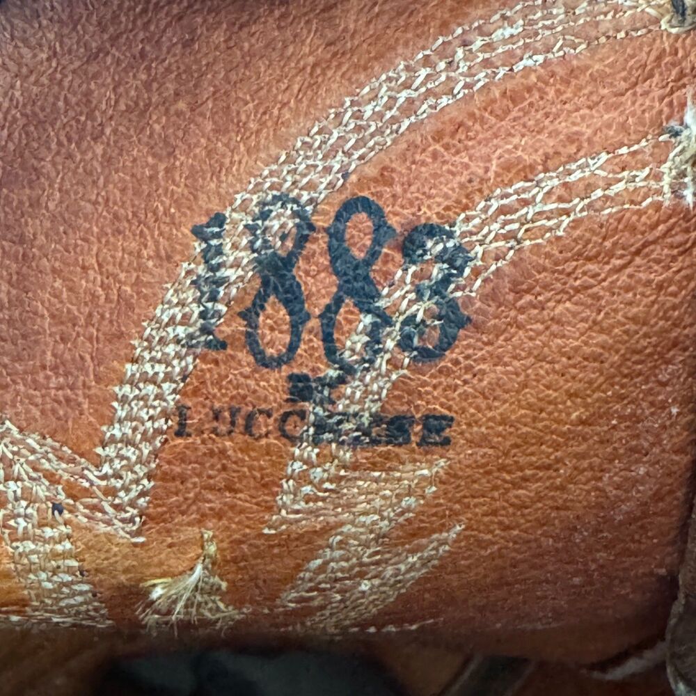 Lucchese 1883 Mad Dog Goat Leather Cowboy Boots Brown Snip Toe Mens 9 2E USA - Picture 14 of 15